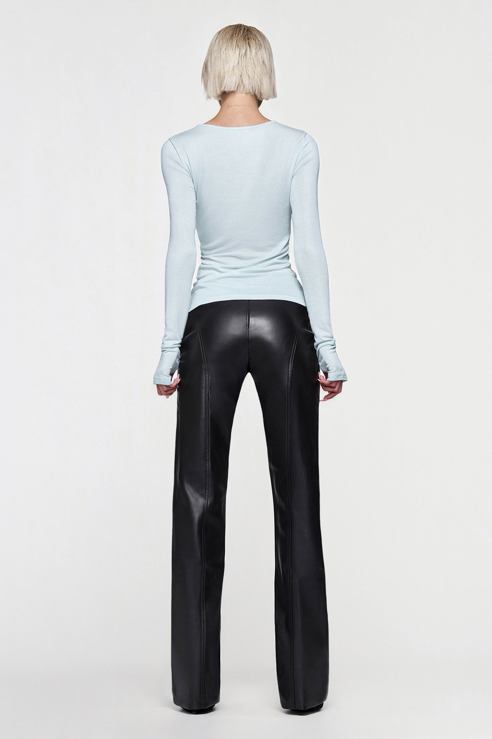CLAUDIA LONG SLEEVE BASIC TOP - EGGSHELL BLUE