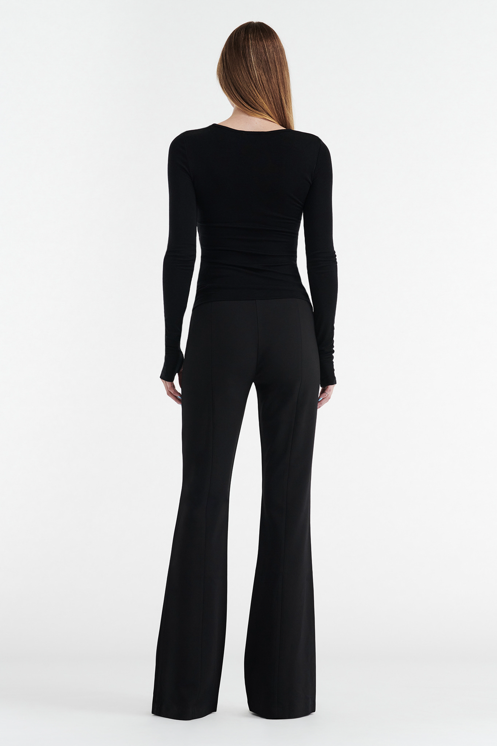CLAUDIA LONG SLEEVE BASIC TOP - BLACK