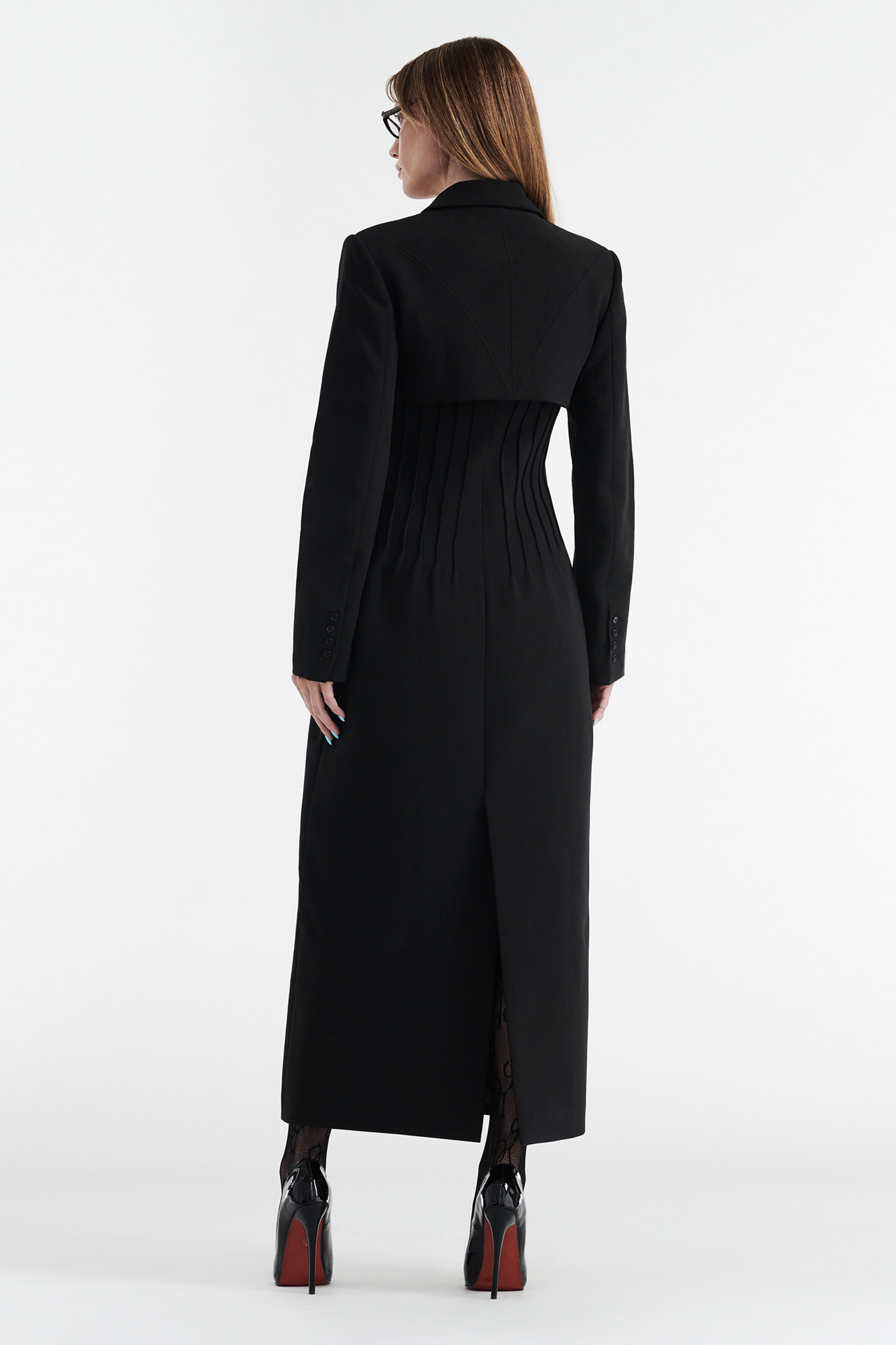 CELINE BUTTON UP TRENCH COAT - BLACK