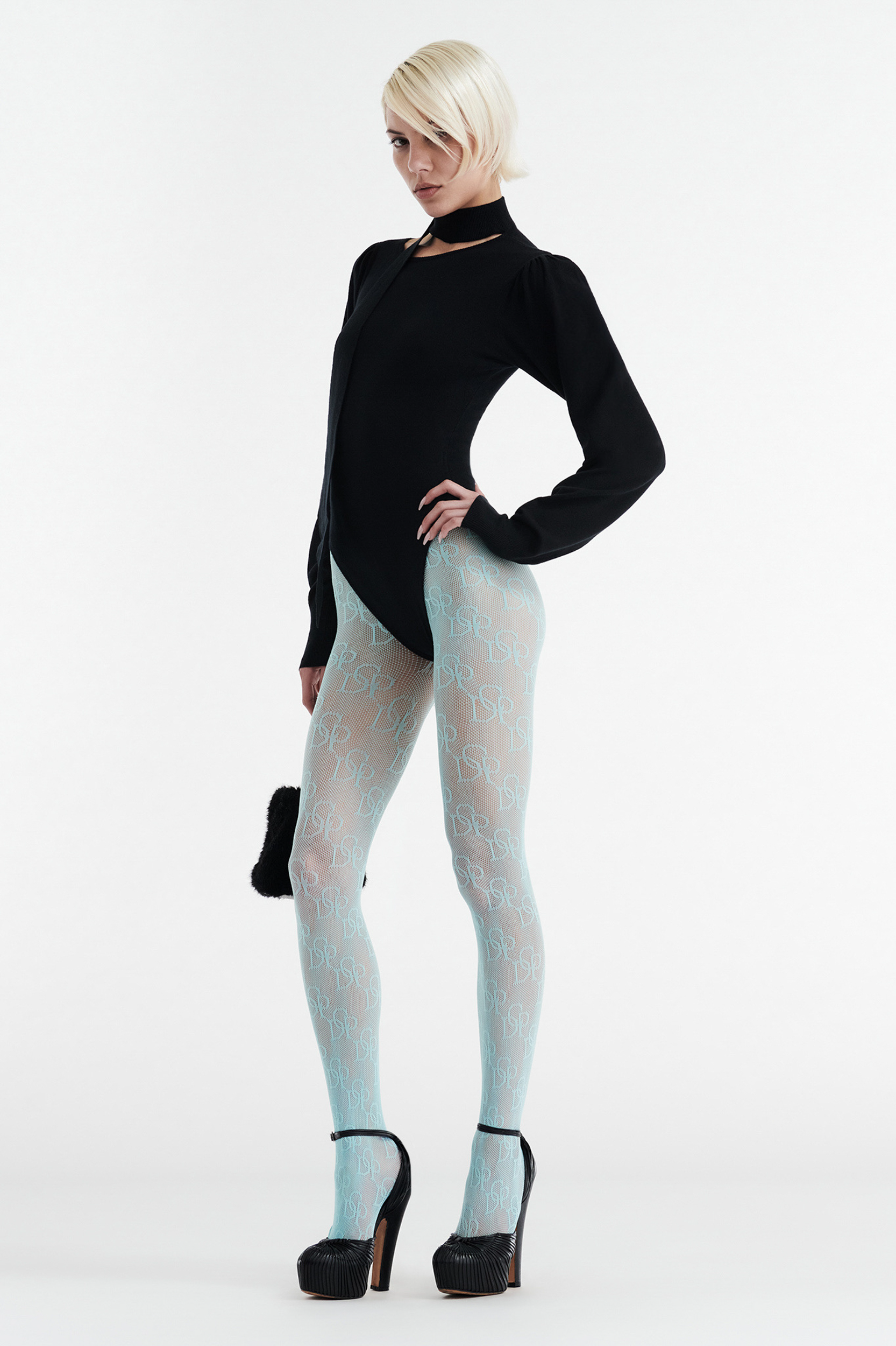 CHRISTINE MONOGRAM STOCKING - EGGSHELL BLUE