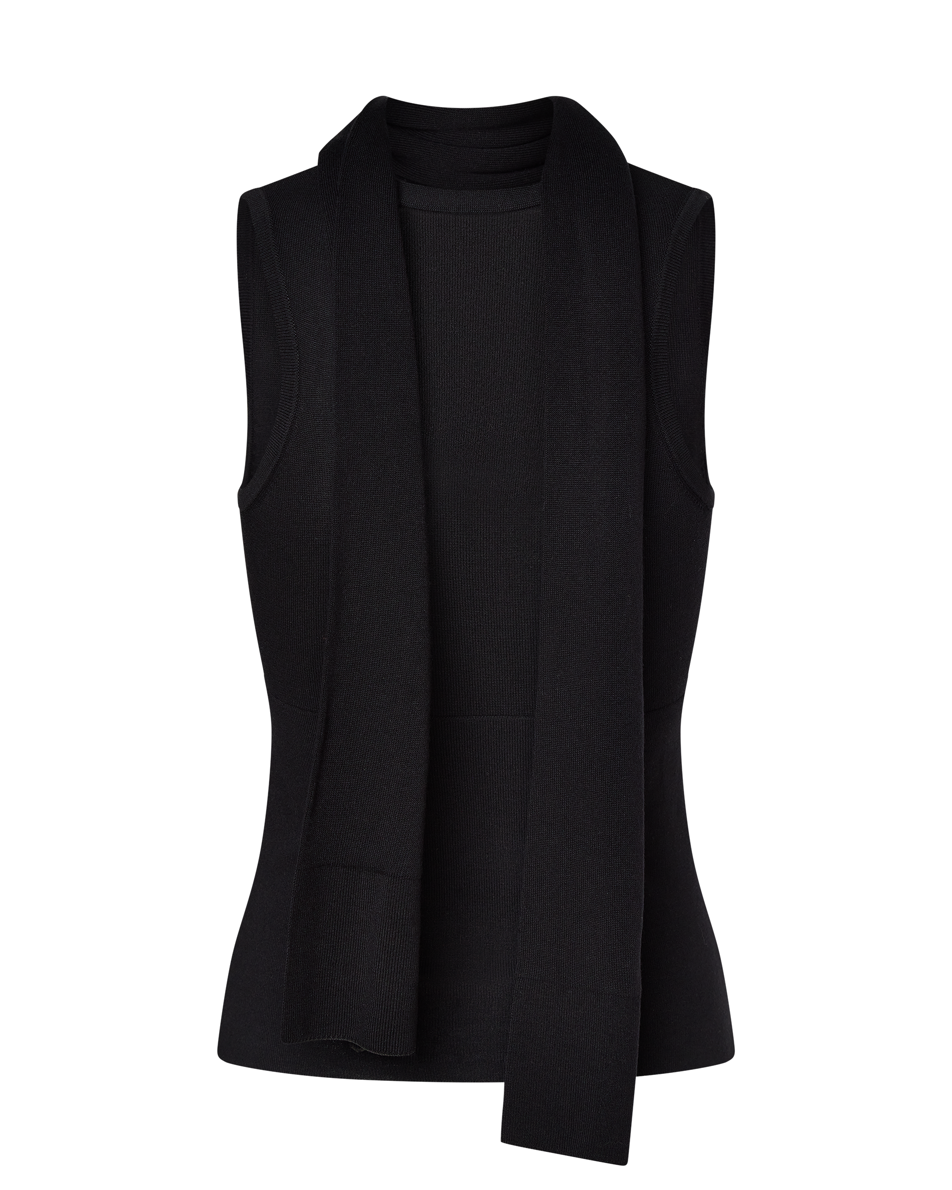 LILY SLEEVELESS KNIT BUTTON UP TOP - BLACK