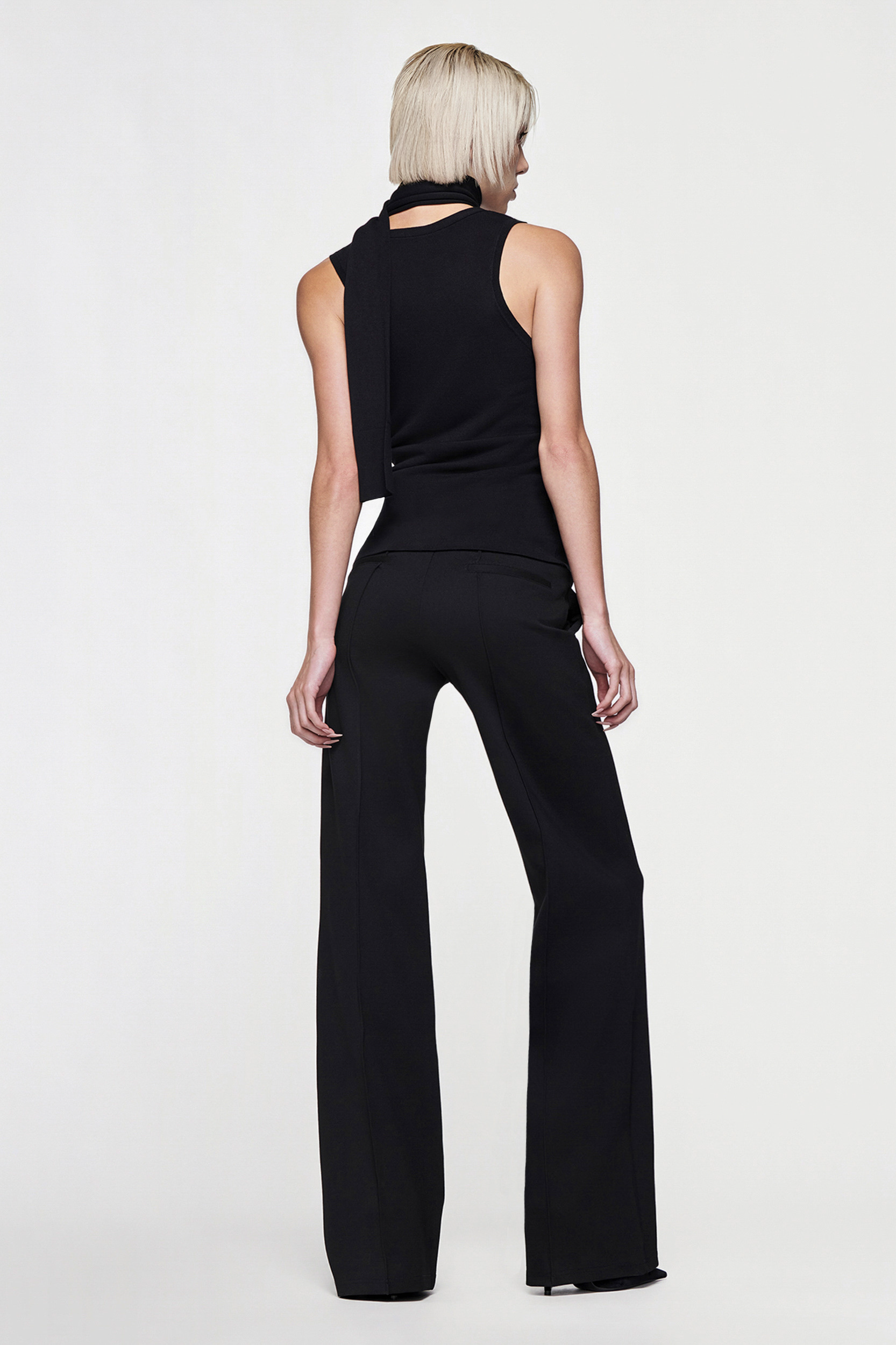 LILY SLEEVELESS KNIT BUTTON UP TOP - BLACK