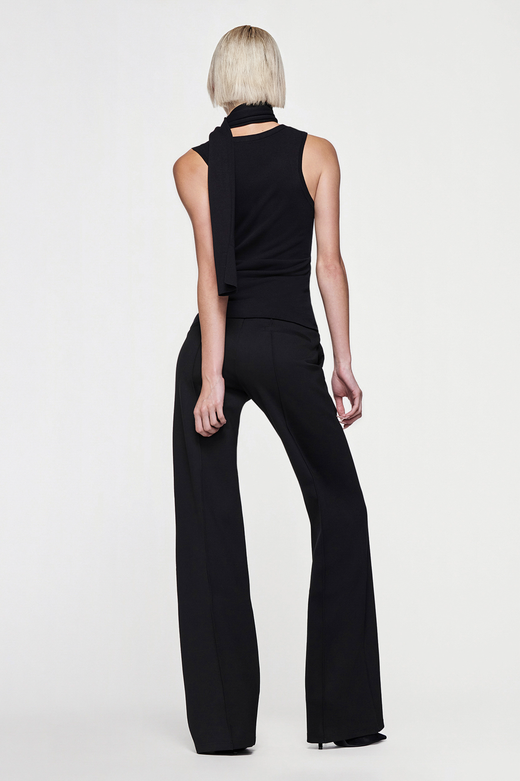 LILY SLEEVELESS KNIT BUTTON UP TOP - BLACK
