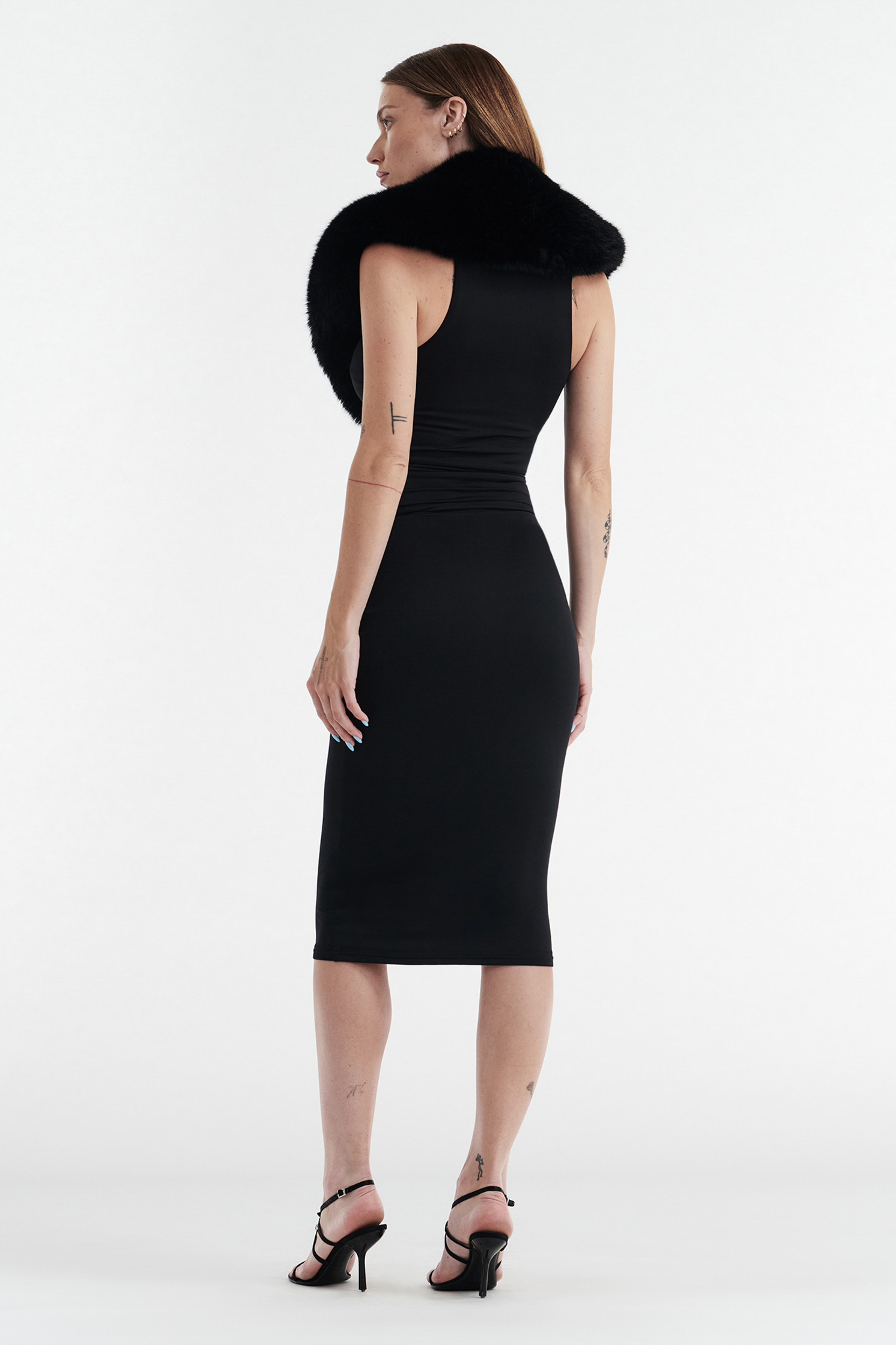 SHIRLEY FAUX FUR COLLAR - BLACK