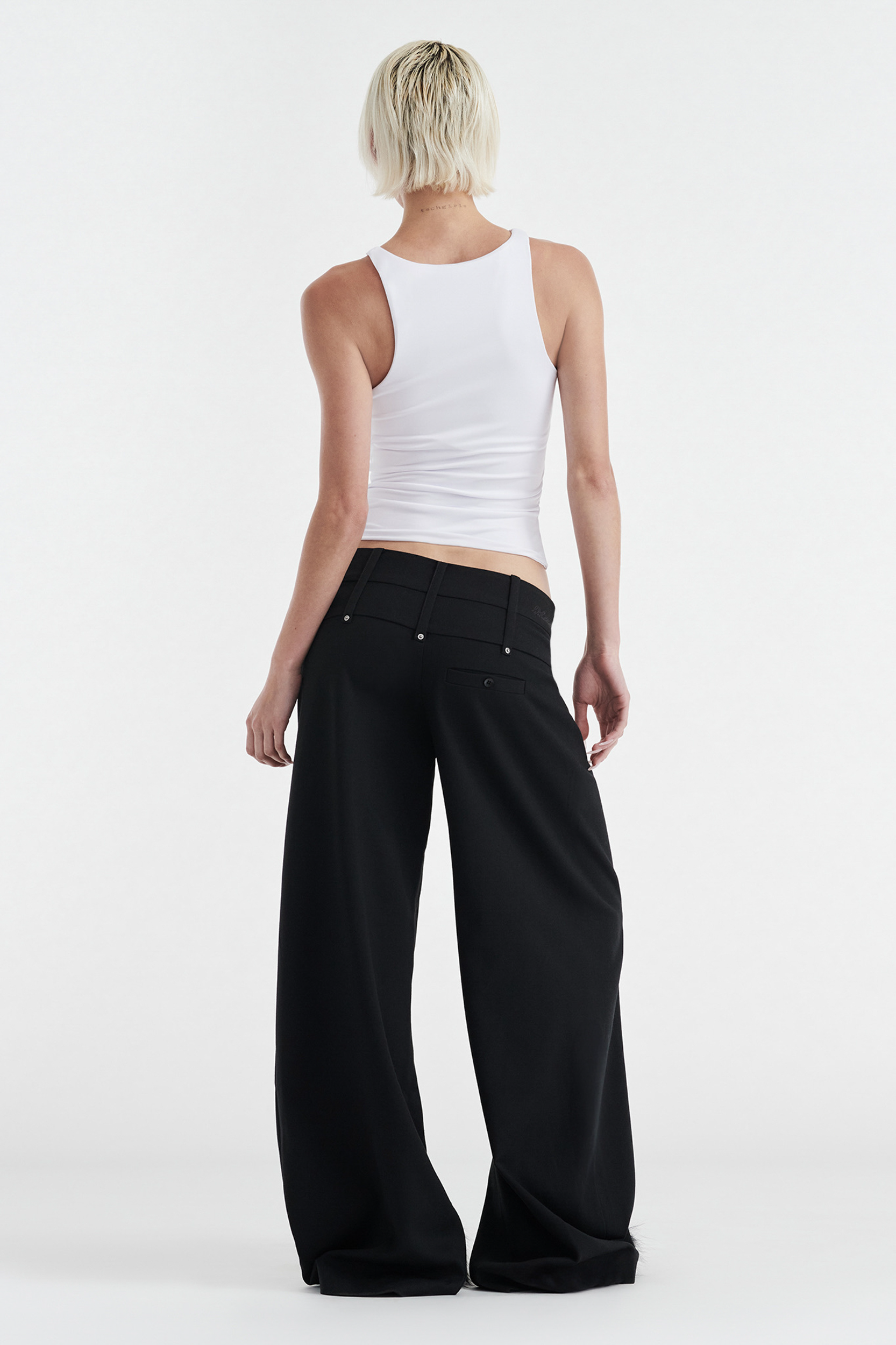 CHARLOTTE WIDE LEG PLEAT PANT - BLACK