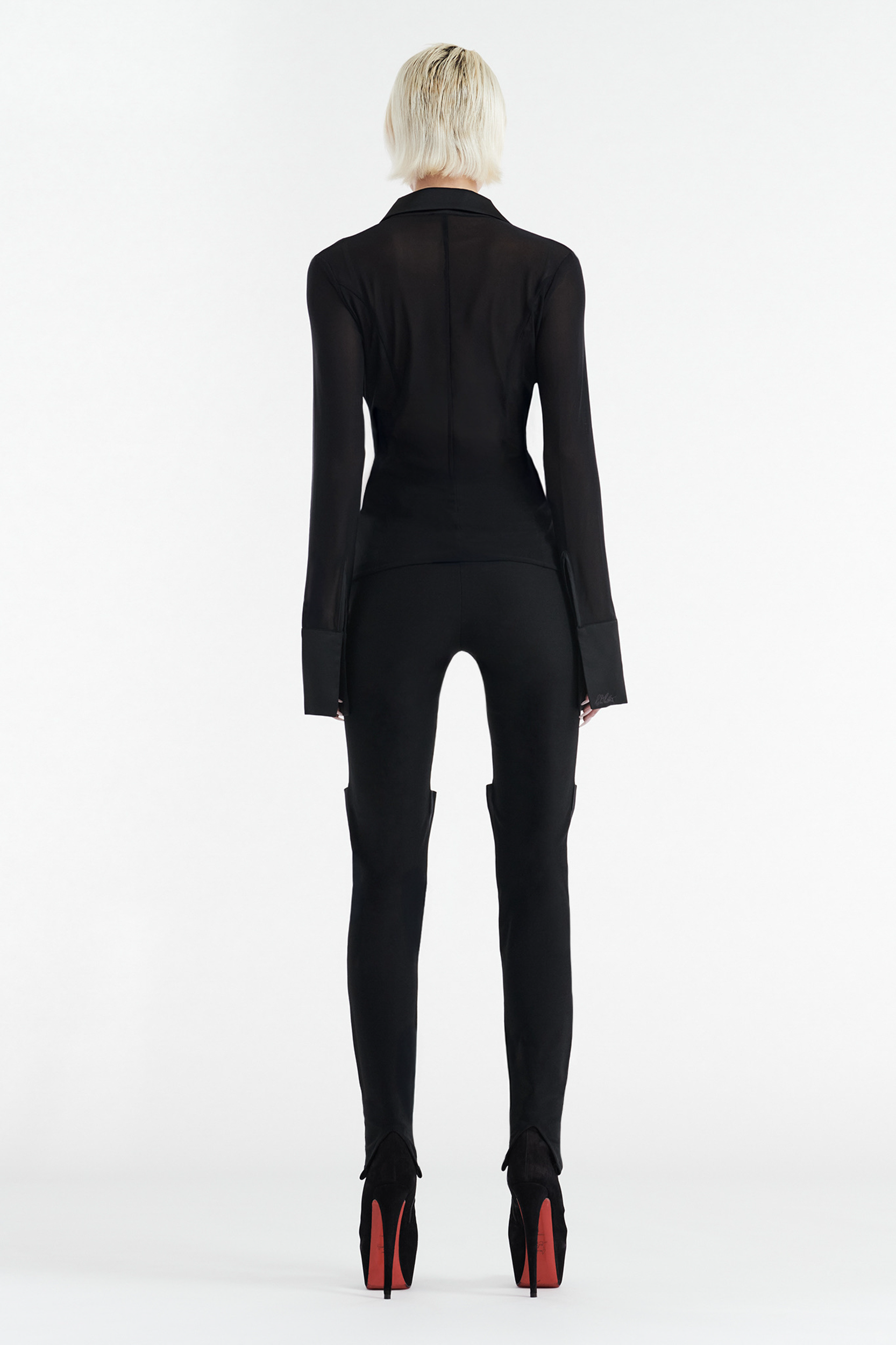 AIMEE HIGH WAISTED SLIM FIT PANT - BLACK