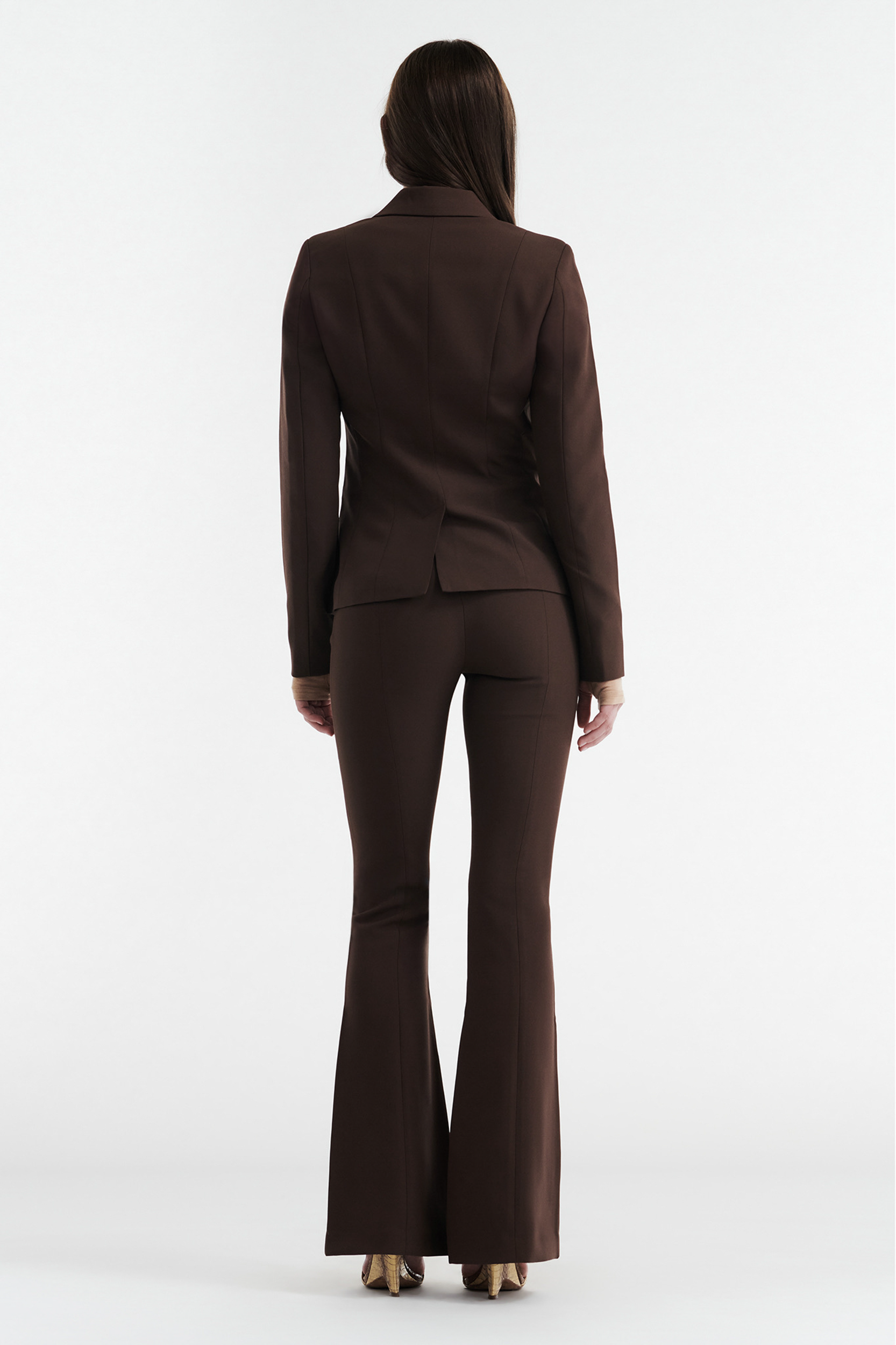 SOHO HIGH RISE SUIT PANT - CHOCOLATE