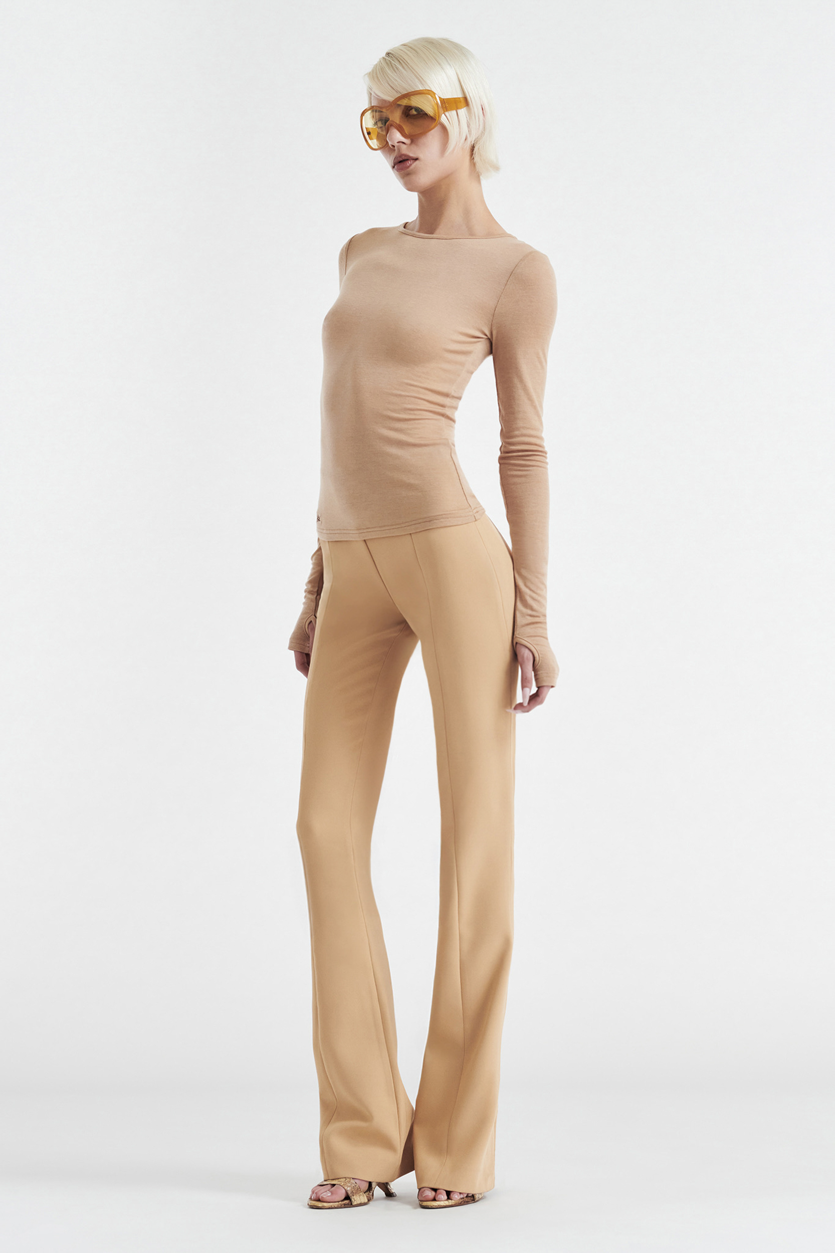 SOHO HIGH RISE SUIT PANT - TAN