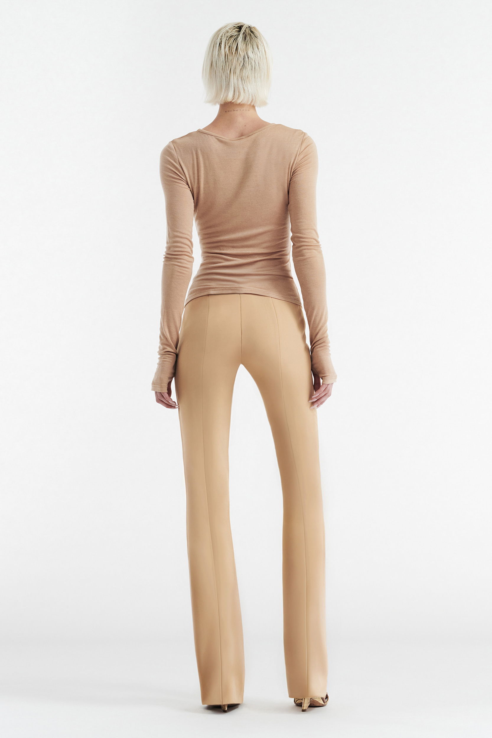 SOHO HIGH RISE SUIT PANT - TAN