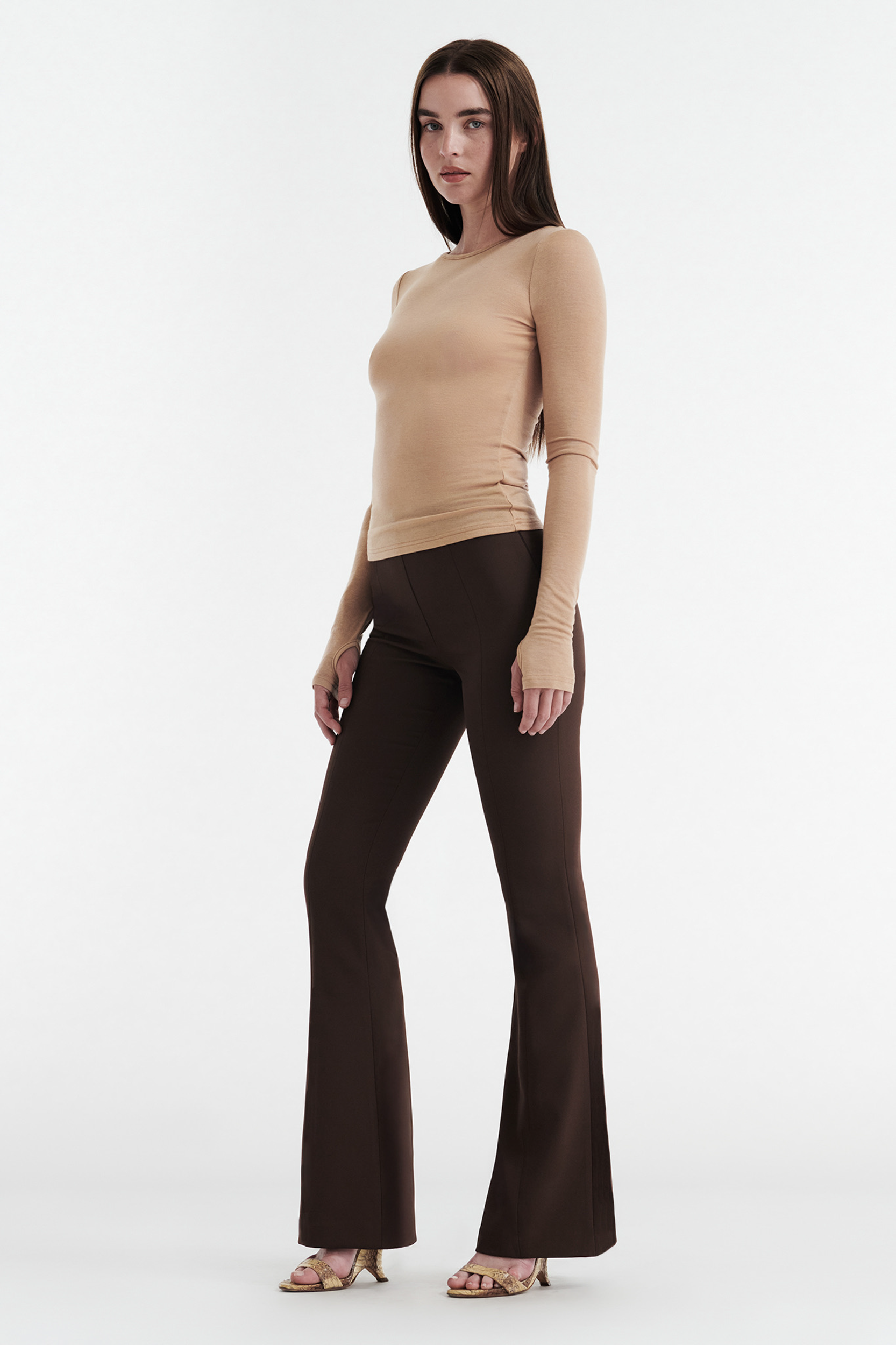 SOHO HIGH RISE SUIT PANT - CHOCOLATE
