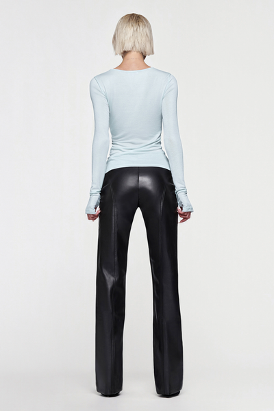 CLAUDIA LONG SLEEVE BASIC TOP - EGGSHELL BLUE