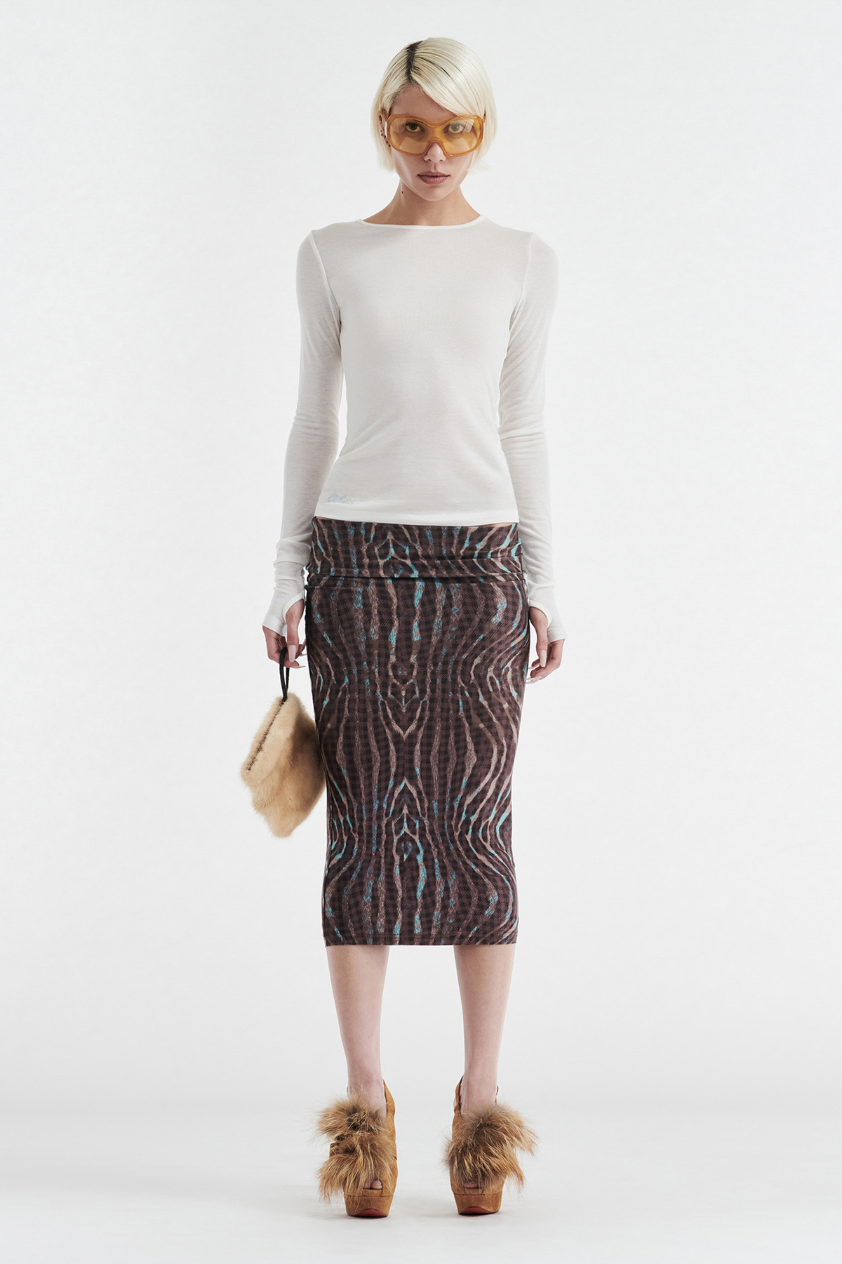 CLAUDIA LONG SLEEVE BASIC TOP - WHITE