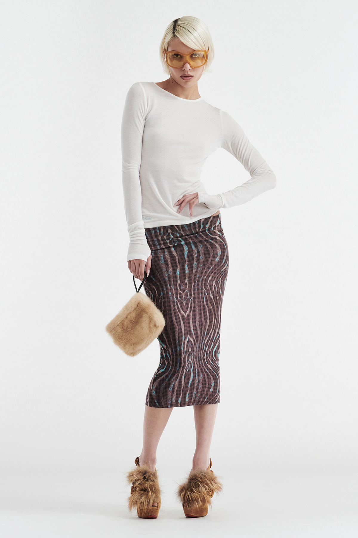 CLAUDIA LONG SLEEVE BASIC TOP - WHITE