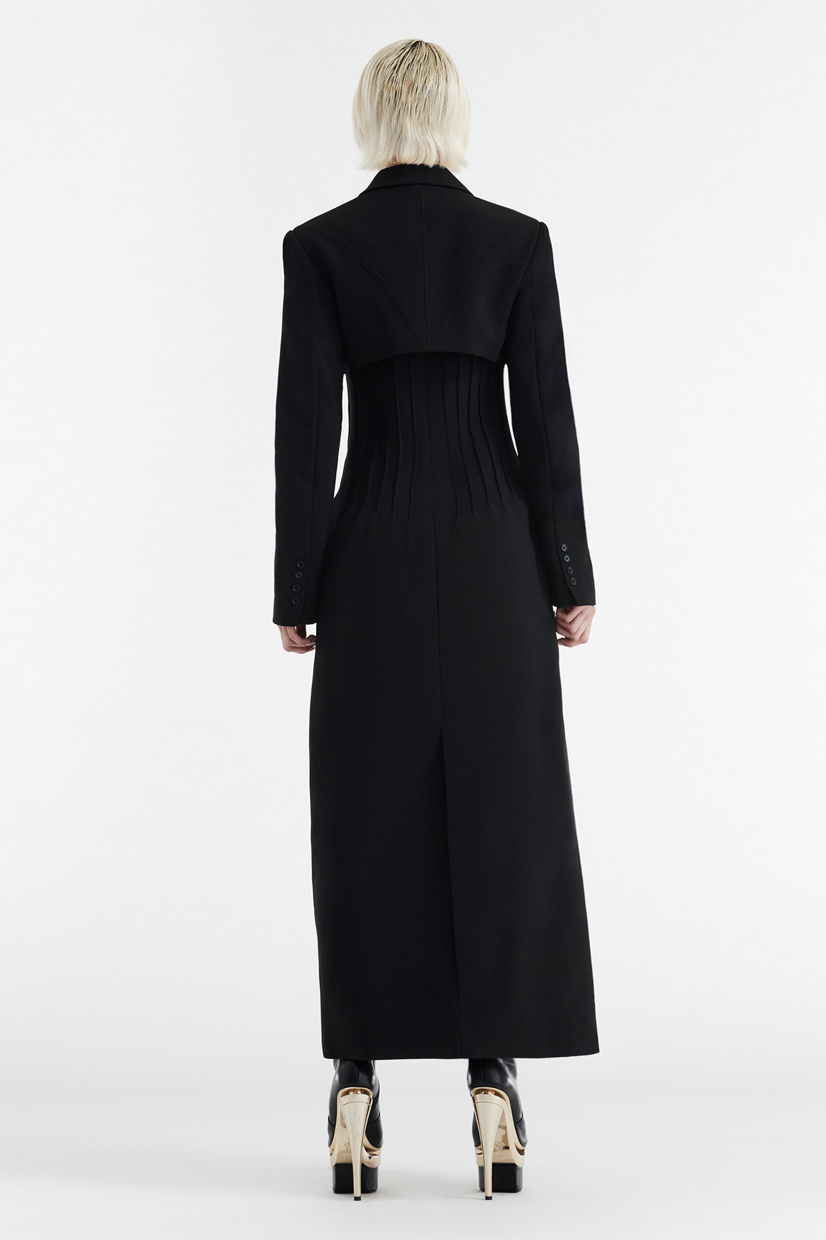CELINE BUTTON UP TRENCH COAT - BLACK