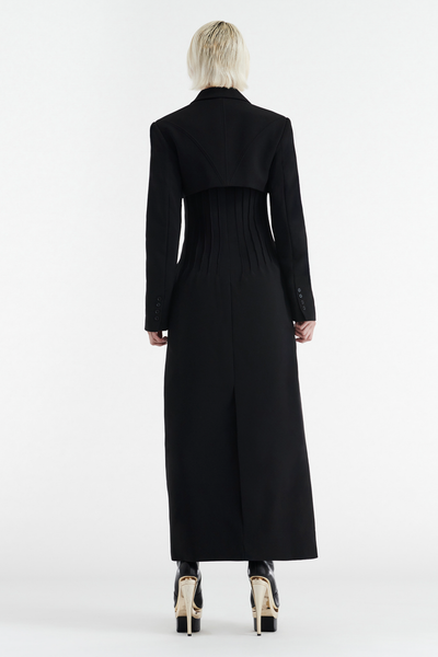 CELINE BUTTON UP TRENCH COAT - BLACK