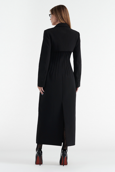 CELINE BUTTON UP TRENCH COAT - BLACK