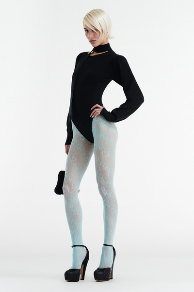 CHRISTINE MONOGRAM STOCKING - EGGSHELL BLUE