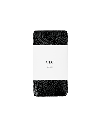 CHRISTINE MONOGRAM STOCKING - BLACK