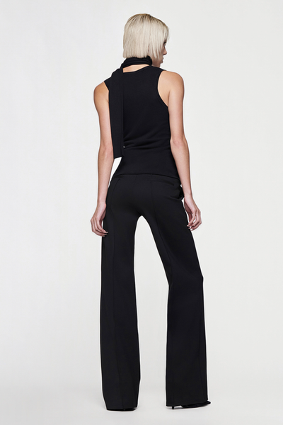 LILY SLEEVELESS KNIT BUTTON UP TOP - BLACK