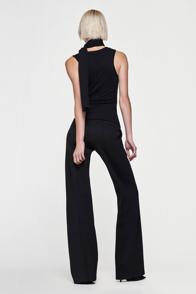 LILY SLEEVELESS KNIT BUTTON UP TOP - BLACK