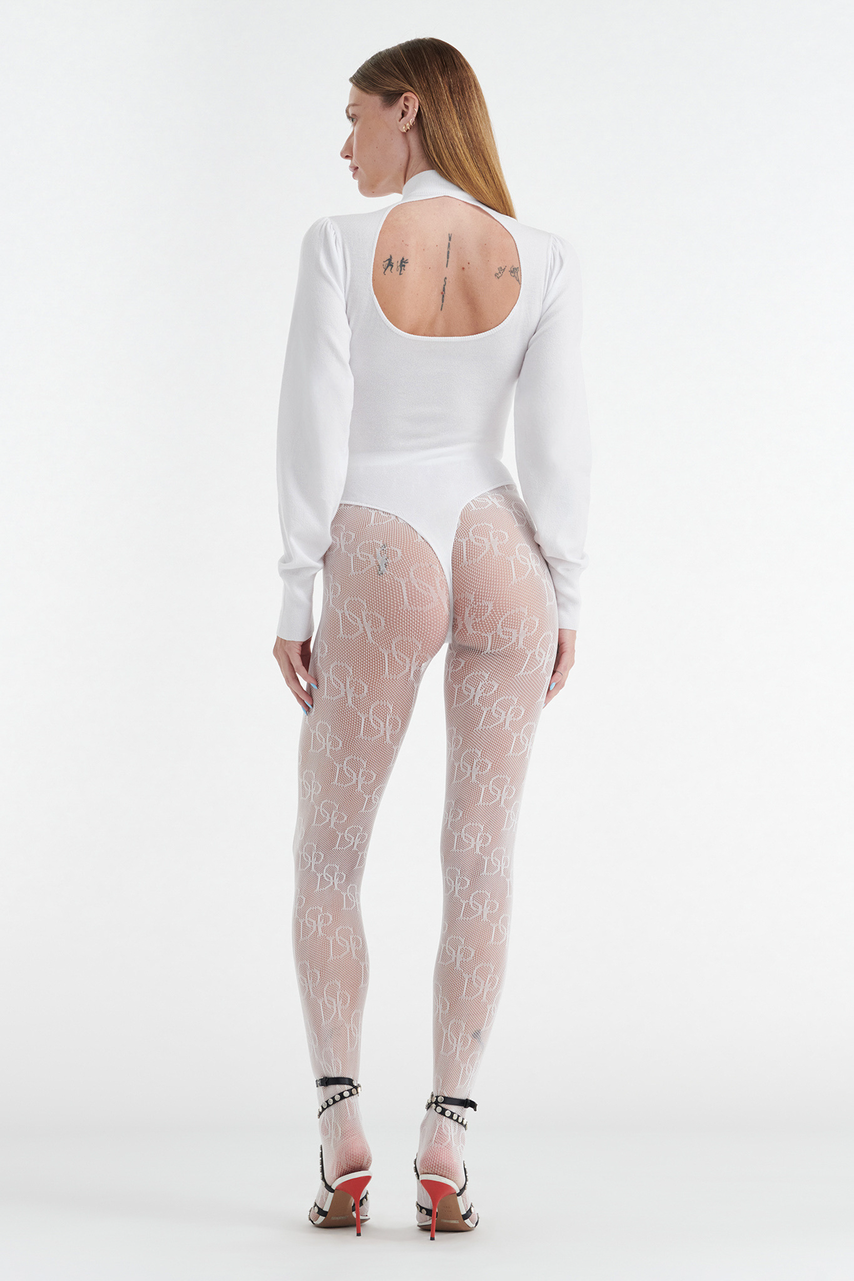 VIVIENNE LONG SLEEVE KNIT BODYSUIT - WHITE