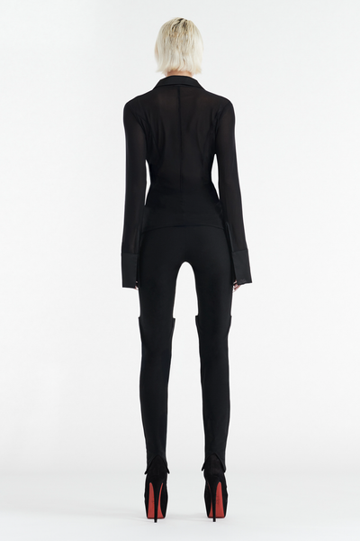 AIMEE HIGH WAISTED SLIM FIT PANT - BLACK