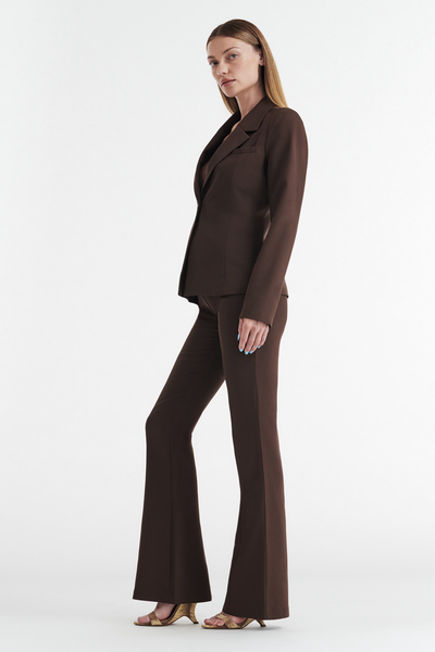 SOHO HIGH RISE SUIT PANT - CHOCOLATE