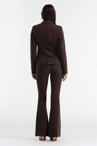 SOHO HIGH RISE SUIT PANT - CHOCOLATE