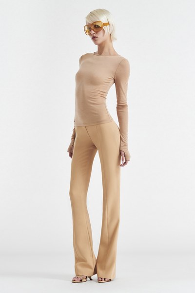 SOHO HIGH RISE SUIT PANT - TAN