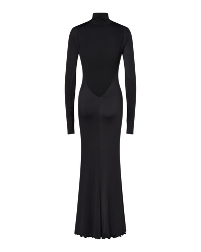AUDREY TURTLENECK LONG SLEEVE MAXI DRESS - BLACK