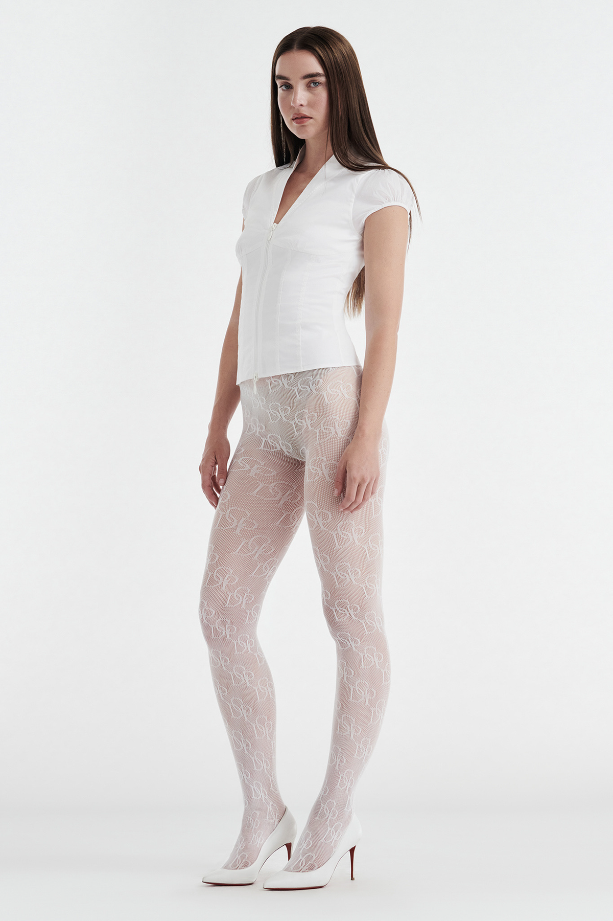 CHRISTINE MONOGRAM STOCKING - WHITE