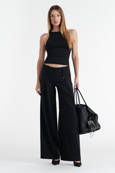 SOPHIE BASIC SLEEVELESS TANK WITH SHELF BRA - BLACK
